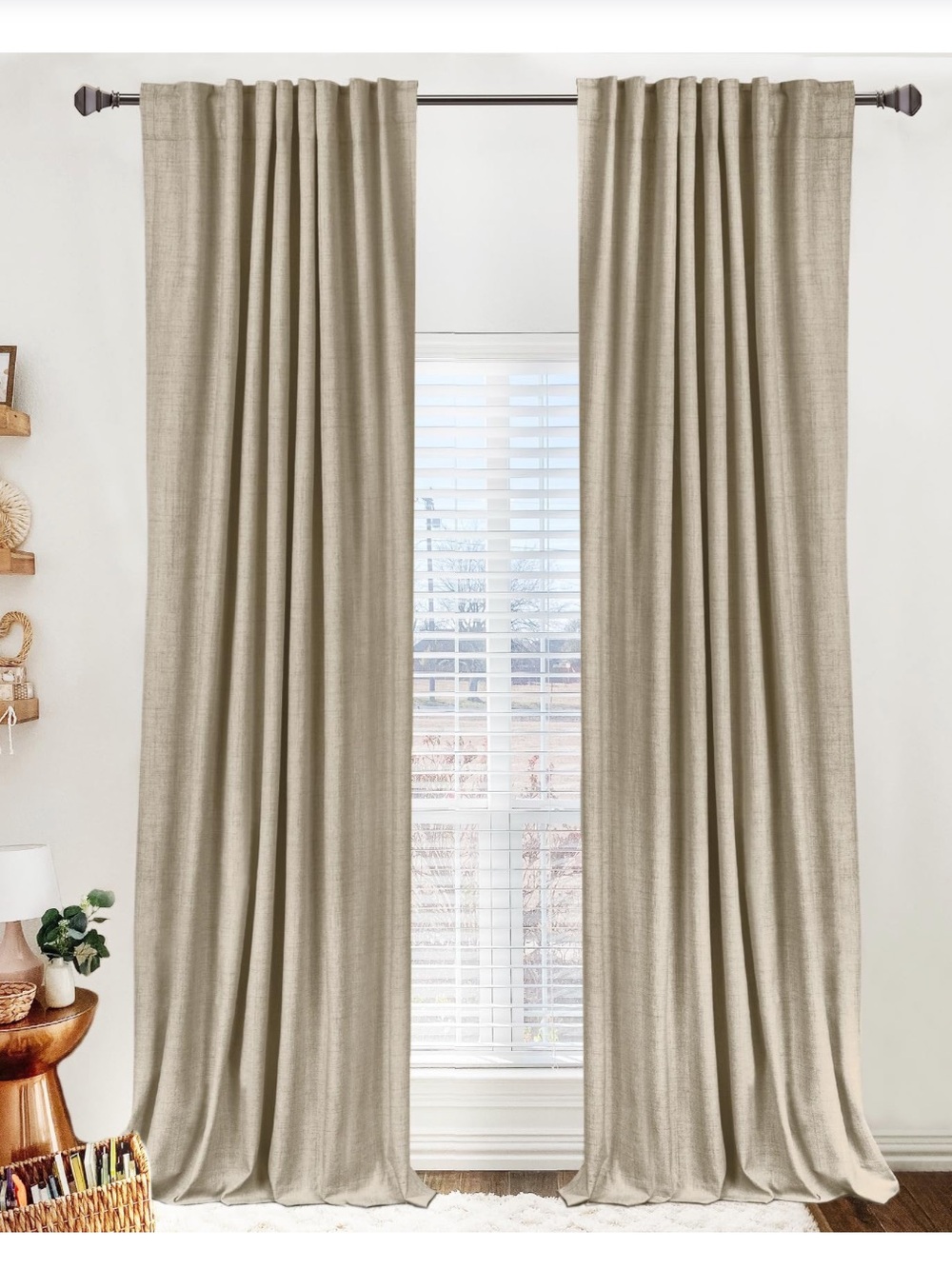 100% Blackout Curtains Back Tab Rod Pocket Living Room Drapes 50x84” (2-panels)